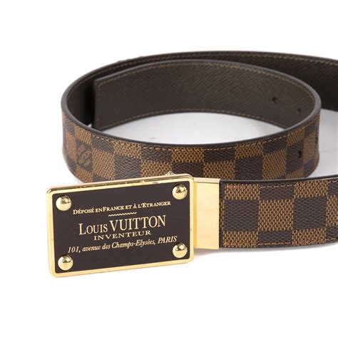 Rare men's Louis Vuitton Inventeur Reversible Black Leather Belt 